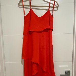 High Low Red Dress with Flakes